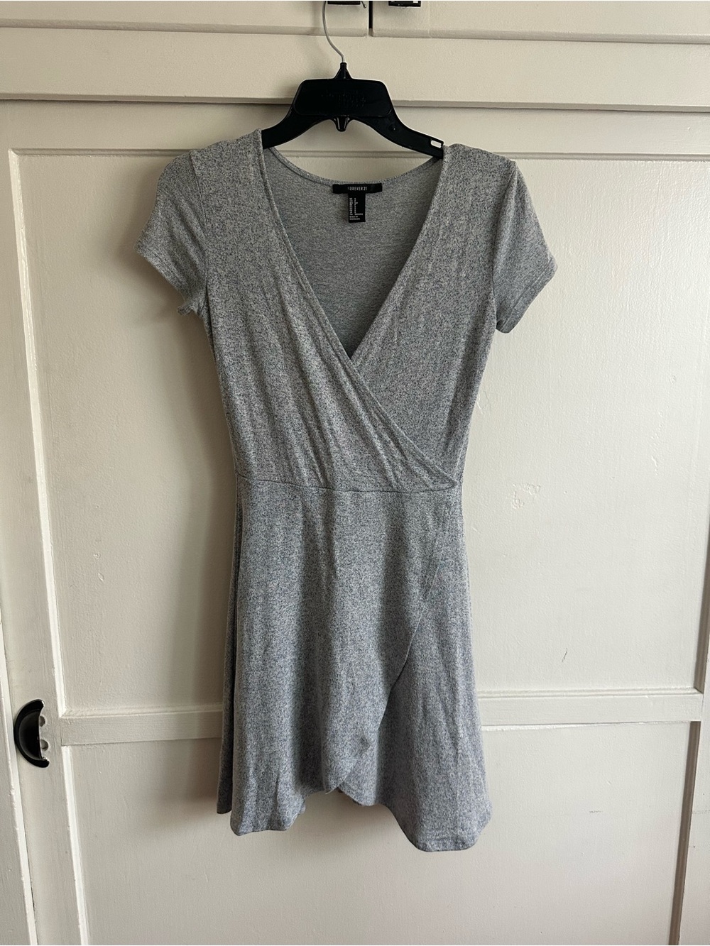 Forever 21 Heather Gray Wrap-Front Mini Dress